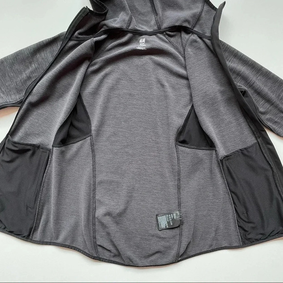H&M Sport Fitted Fleece Gym Jacket in Dark Grey Marl Athletic Sportswear Size S - Picture 13 of 14